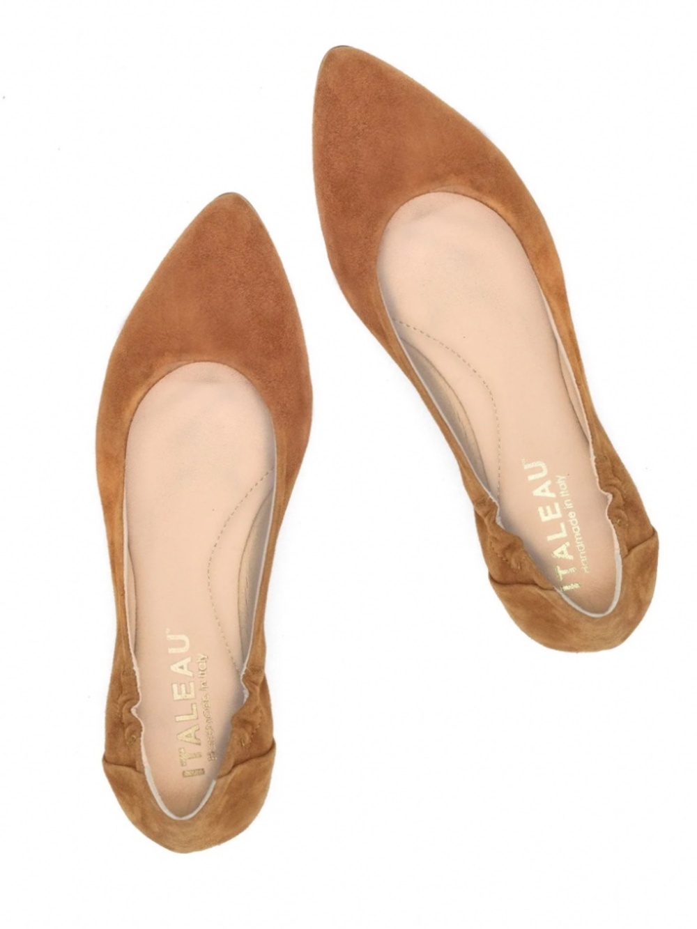 Italeau Mara Suede Ballet Flat Cuoio brown shoes sz 11